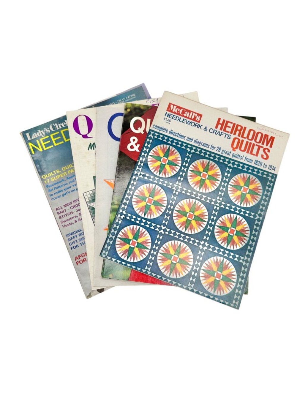 Vtg Lot of 4 Quilt Pattern Sewing 1970s Magazines McCalls Ladys Circle and More